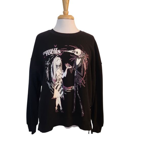 Disney Nightmare Before Christmas Lace Up Sides Sweatshirt Size XL - Picture 1 of 10